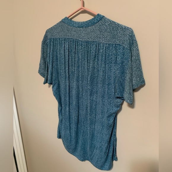 Maeve Teal and White Patterned Top, size S - Picture 8 of 10